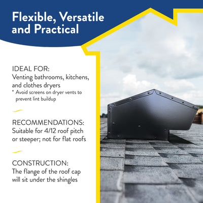 Galvanized Steel Roof Vent Cap with 4" Collar & Removable Screen (Open Box)