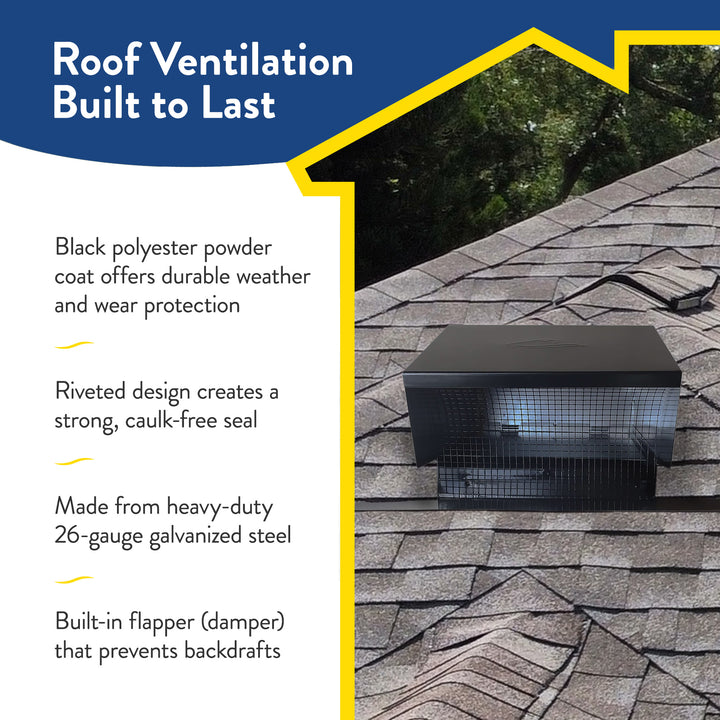 Builder's Best Galvanized Steel Roof Vent Cap with Removable Screen (Open Box)