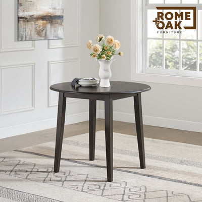 ROME + OAK Hinged Drop Leaf Dining Table, 22-36" Tabletop, Brown (Open Box)