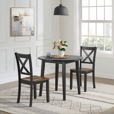 ROME + OAK Hinged Drop Leaf Dining Table, 22 to 36 In Round Tabletop, (Open Box) - VMInnovations