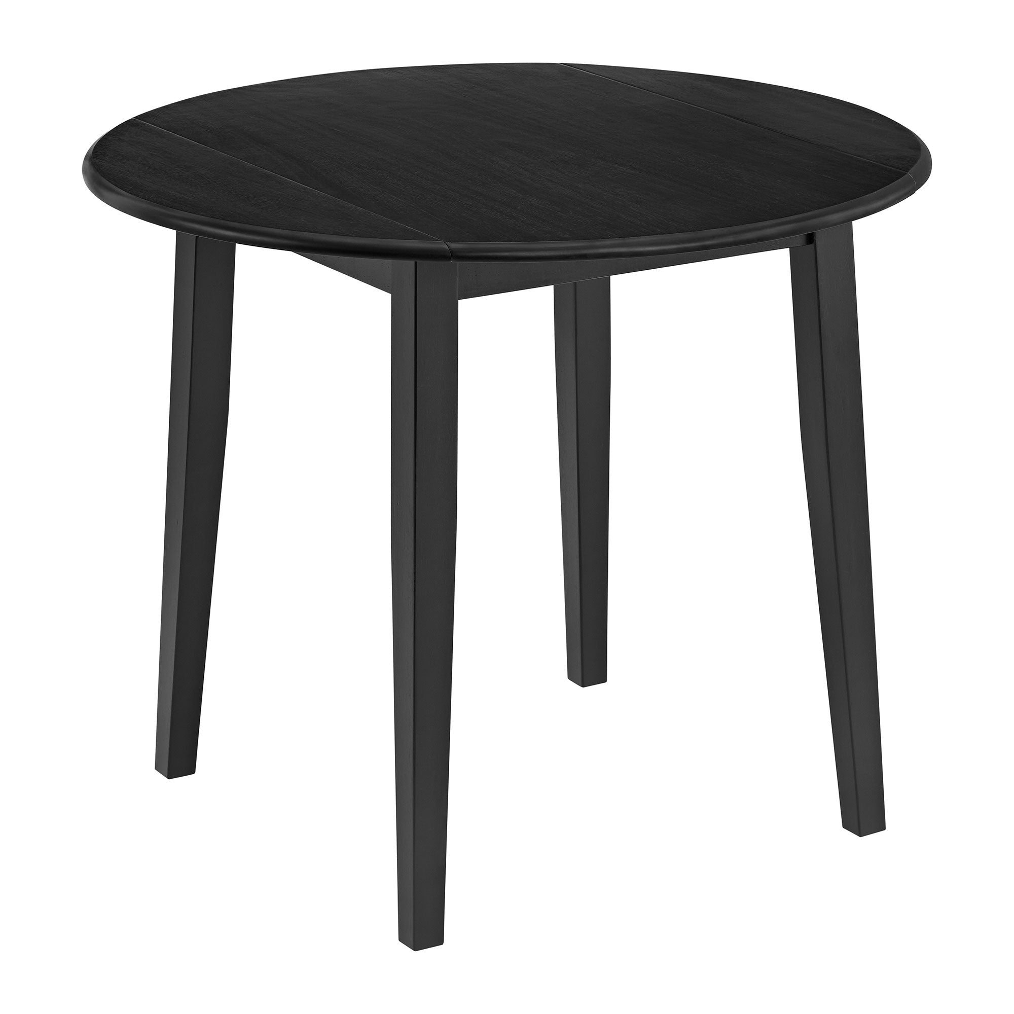 ROME + OAK Dining Set w/2 Remy Grey Fabric Chairs & Drop Leaf 22-36" Table,Black - VMInnovations