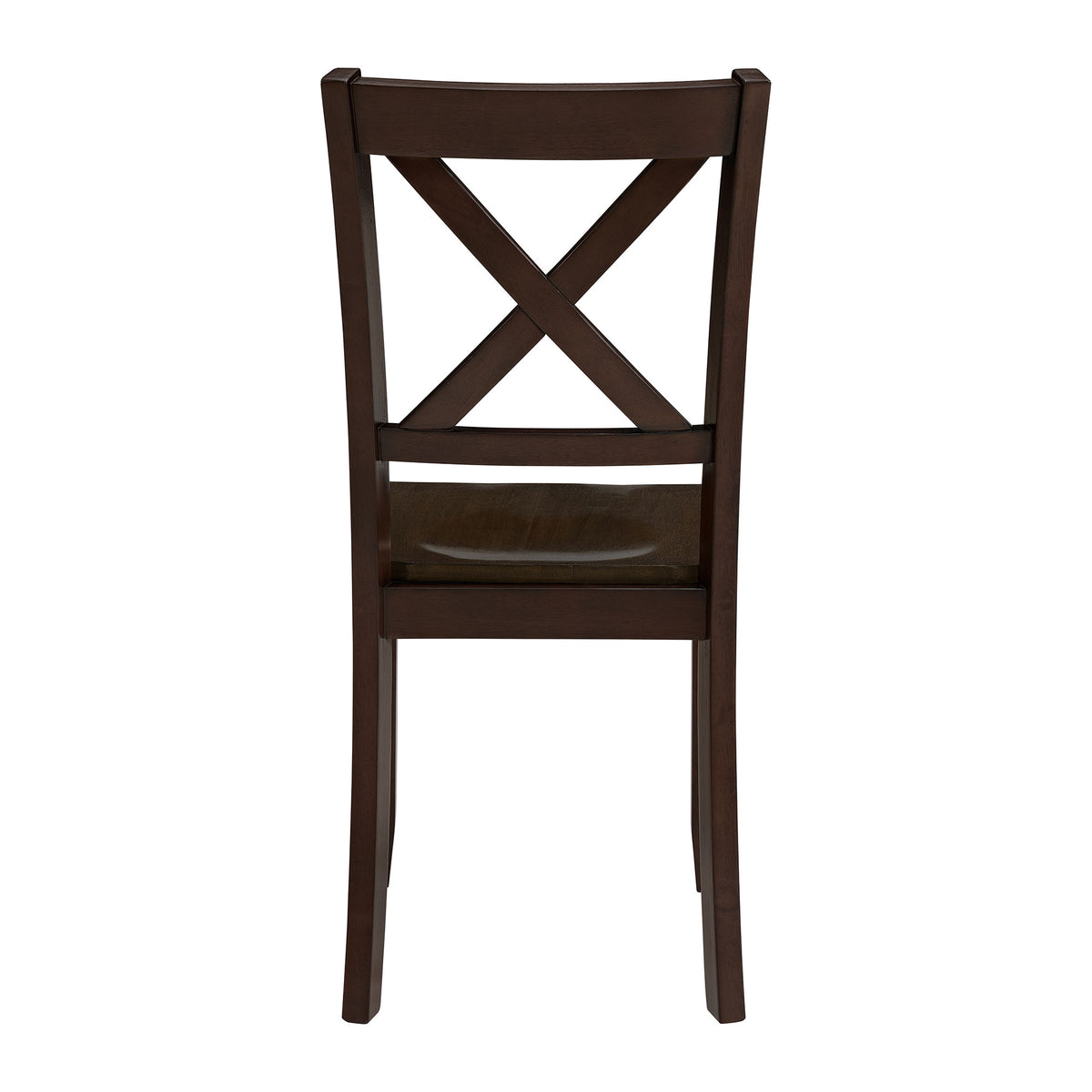 ROME + OAK X-Back Farmhouse Wooden Kitchen Dining Chair in Dark Brown, Set of 4