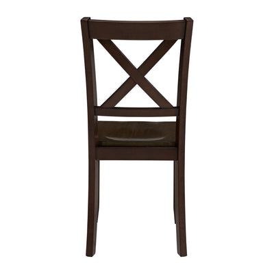 ROME + OAK Farmhouse Dining Set with 44" Round Table and 4 Chairs, Dark Brown