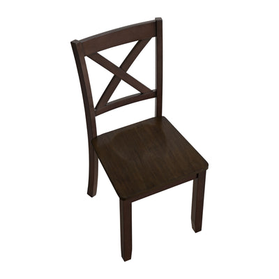 ROME + OAK Farmhouse Dining Set with 40" Round Table and 4 Chairs, Dark Brown