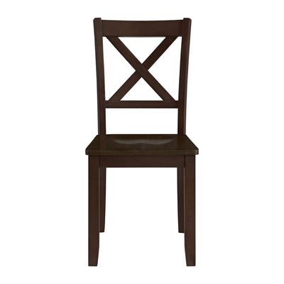 ROME + OAK Farmhouse Dining Set with 44" Round Table and 4 Chairs, Dark Brown