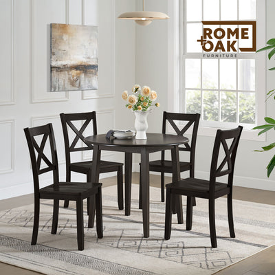 ROME + OAK X-Back Farmhouse Wooden Kitchen Dining Chair Set of 2 (Open Box) - VMInnovations