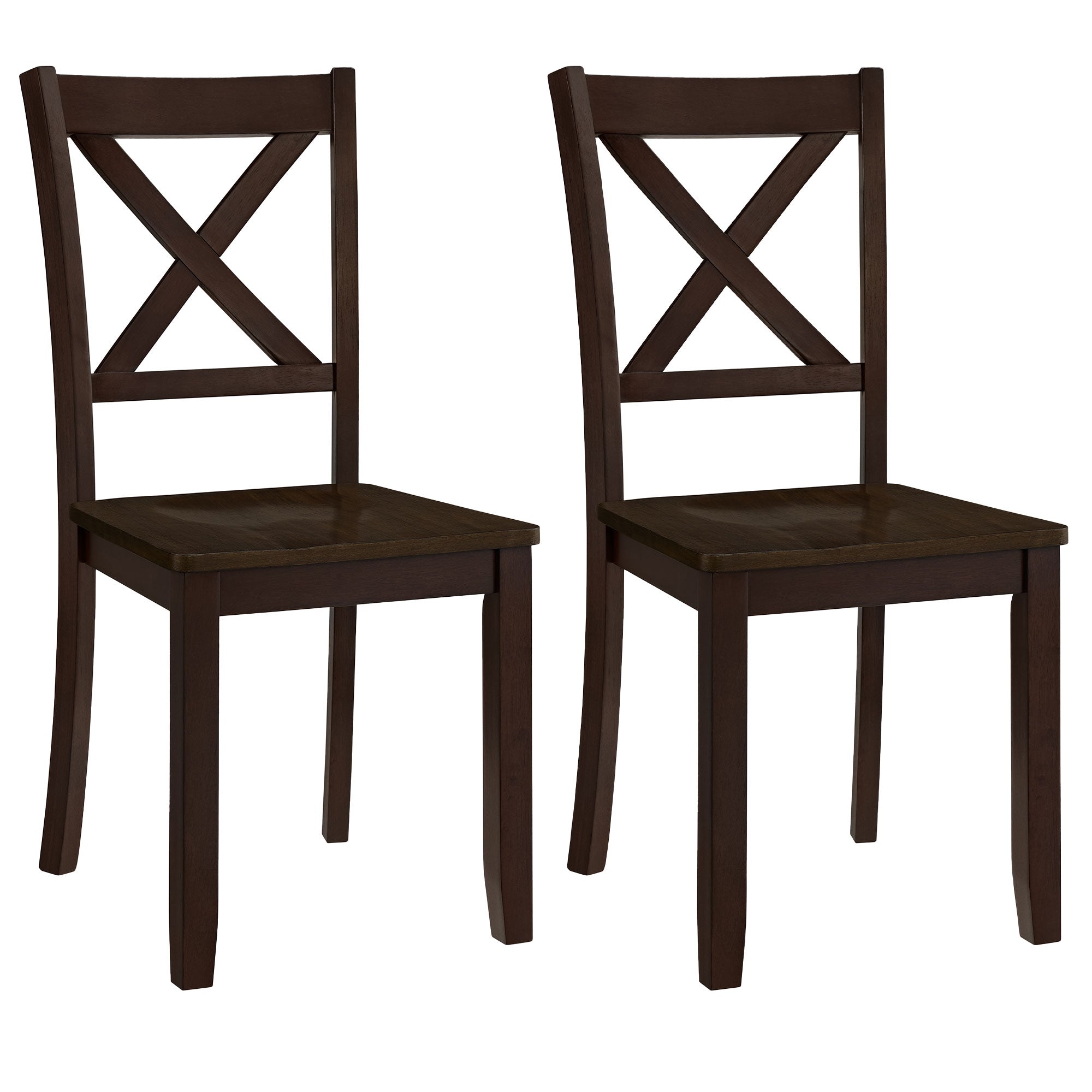 ROME + OAK Farmhouse Dining Set with 40" Round Table and 4 Chairs, Dark Brown