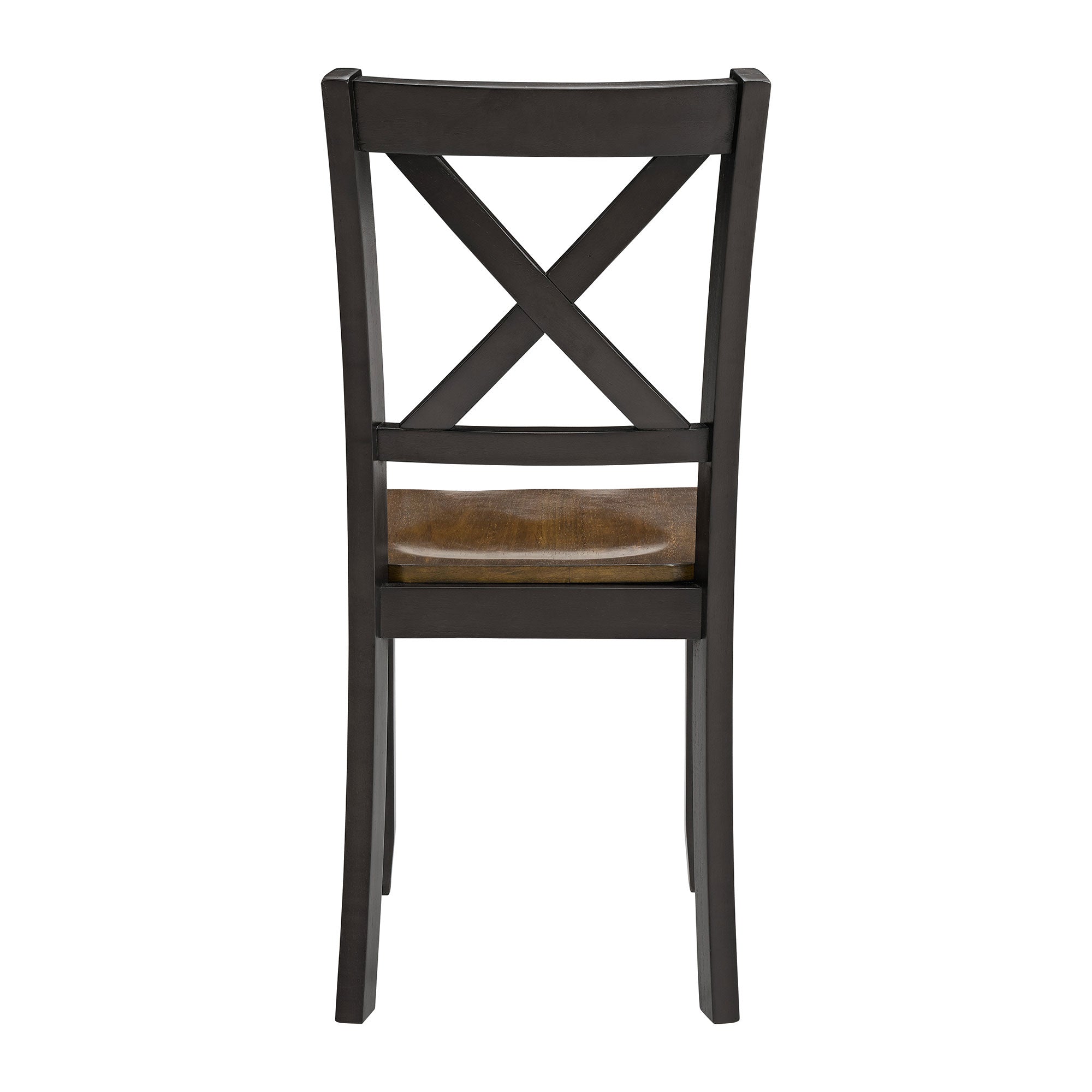 ROME + OAK X-Back Farmhouse Wooden Kitchen Dining Chair in Black/Brown, (Used) - VMInnovations