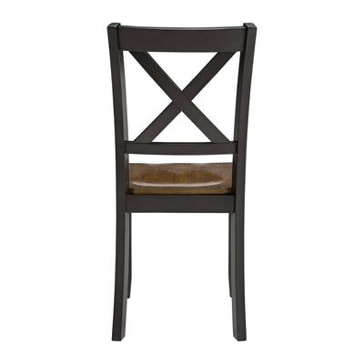 ROME + OAK X-Back Farmhouse Wooden Kitchen Dining Chair in Black/Brown, (Used) - VMInnovations
