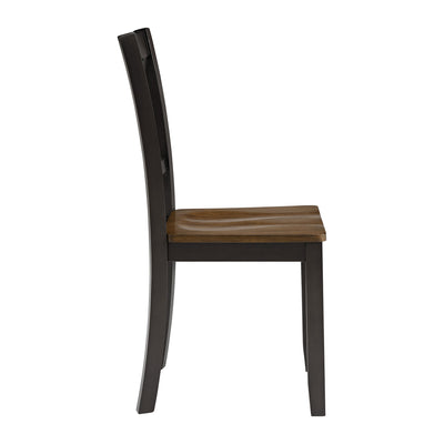 ROME + OAK X-Back Farmhouse Wooden Kitchen Dining Chair in Black/Brown, (Used) - VMInnovations