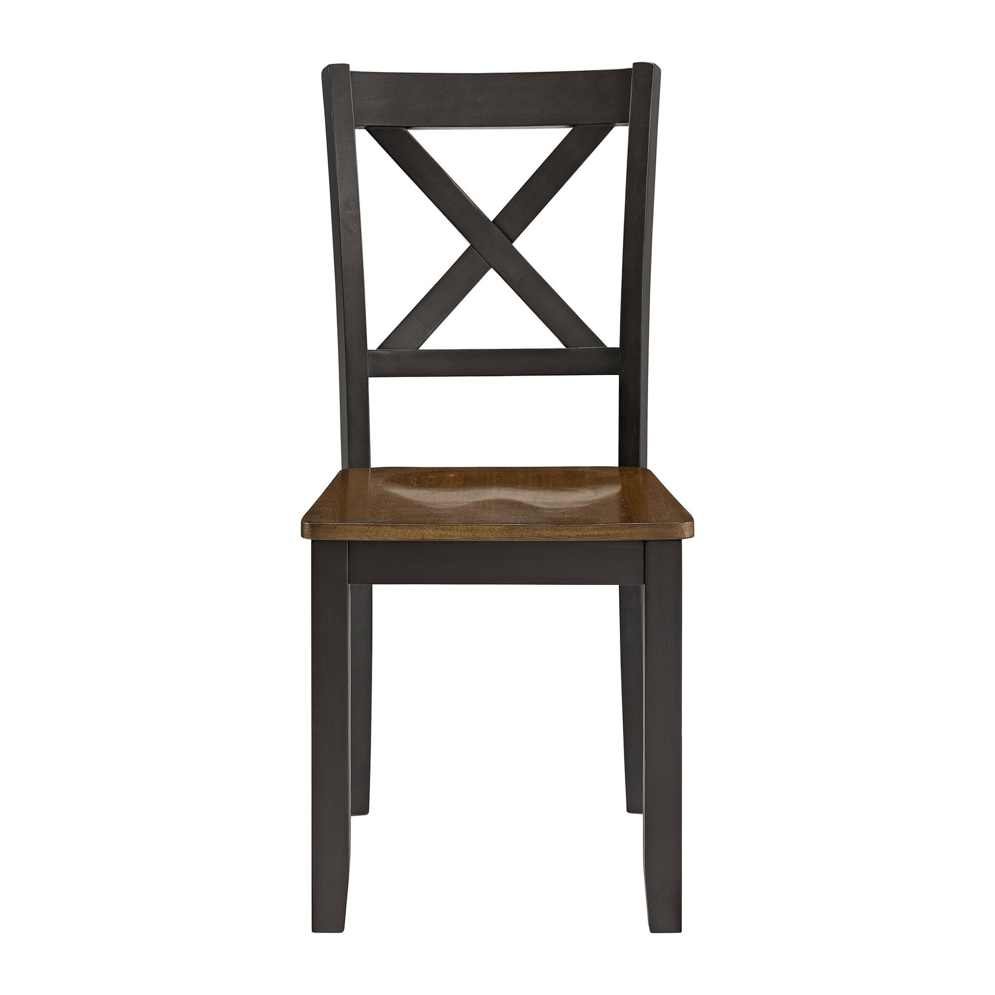 ROME + OAK X-Back Farmhouse Wooden Kitchen Dining Chair in Black/Brown, (Used) - VMInnovations