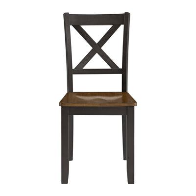 ROME + OAK X-Back Farmhouse Wooden Kitchen Dining Chair in Black/Brown, (Used) - VMInnovations