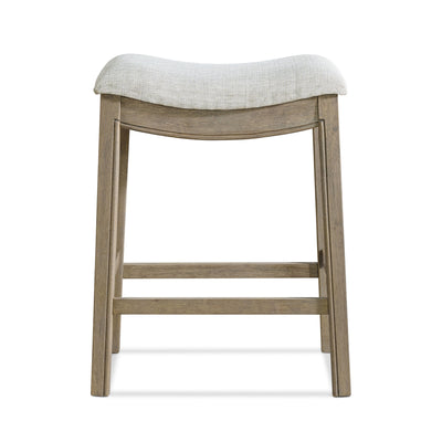 ROME + OAK Parker Backless Saddle Kitchen Counter Stool, Reclaimed Oak(Open Box) - VMInnovations