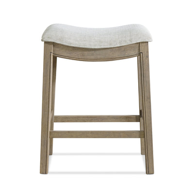 ROME + OAK Parker Backless Saddle Kitchen Counter Stool, Reclaimed Oak(Open Box)