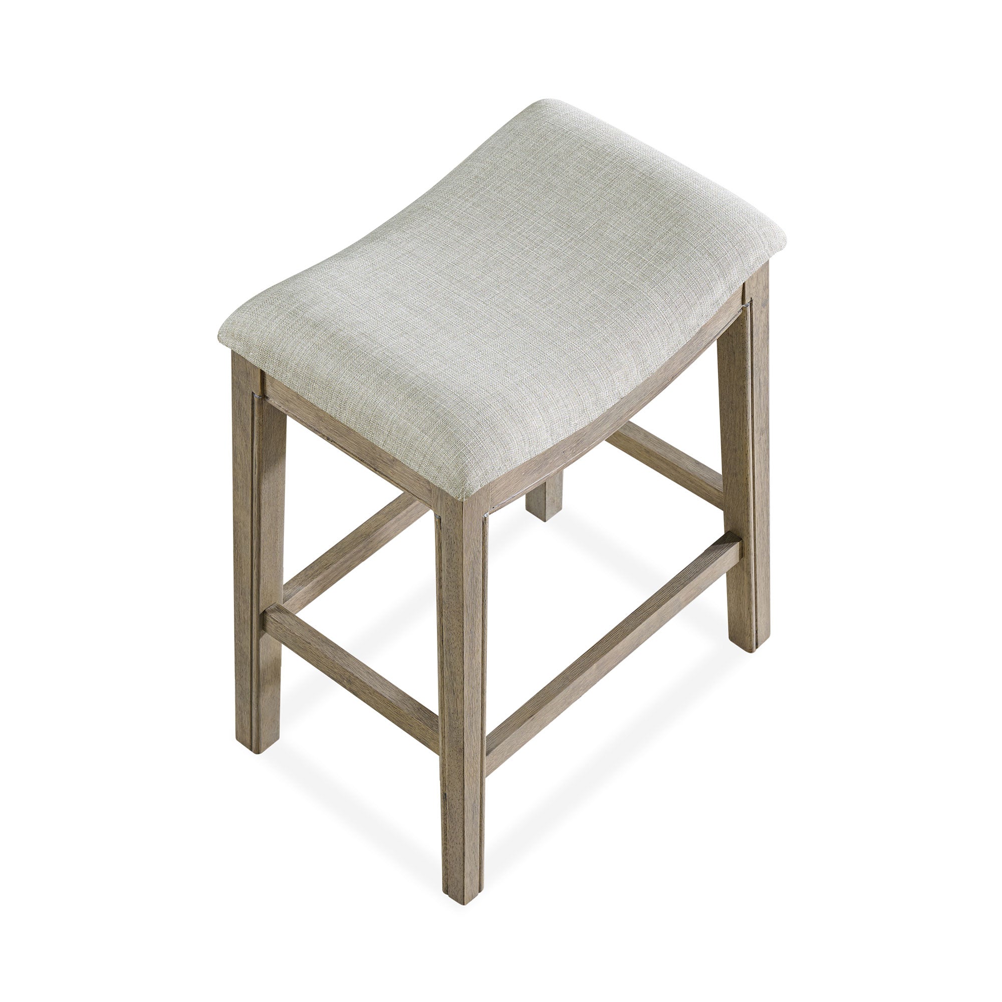 ROME + OAK Parker Backless Saddle Kitchen Counter Stool, Reclaimed Oak(Open Box) - VMInnovations
