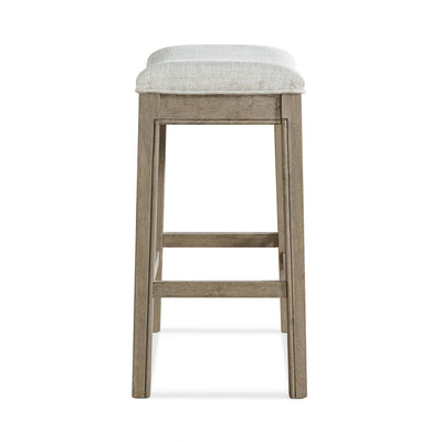 ROME + OAK Parker Backless Saddle Counter Stool, Reclaimed Oak, Grey, 2 Pack