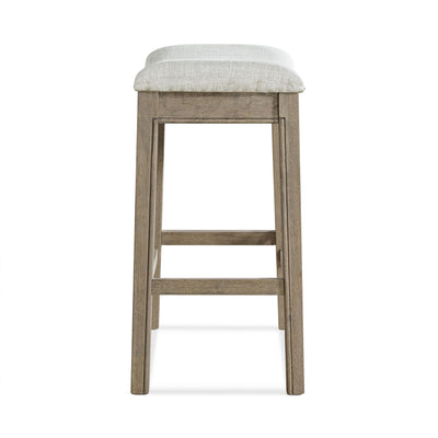 ROME + OAK Parker Backless Saddle Kitchen Counter Stool, Reclaimed Oak(Open Box) - VMInnovations