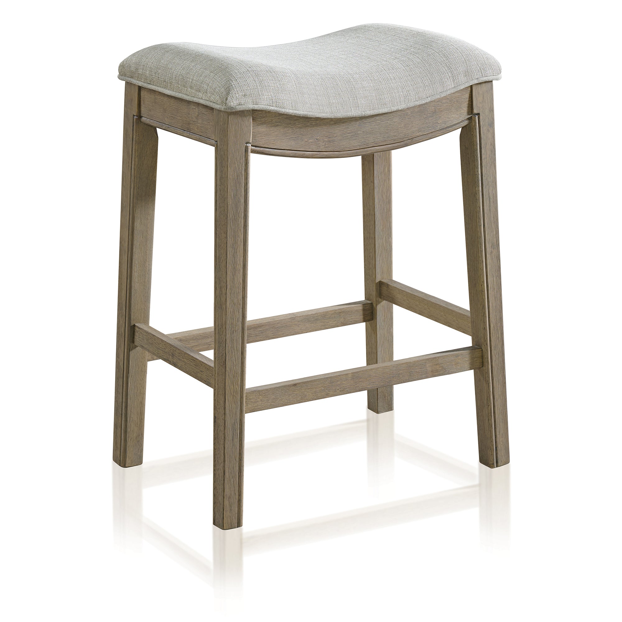 ROME + OAK Parker Backless Saddle Kitchen Counter Stool, Reclaimed Oak(Open Box)