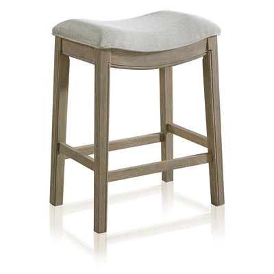 ROME + OAK Parker Backless Saddle Kitchen Counter Stool, Reclaimed Oak(Open Box)