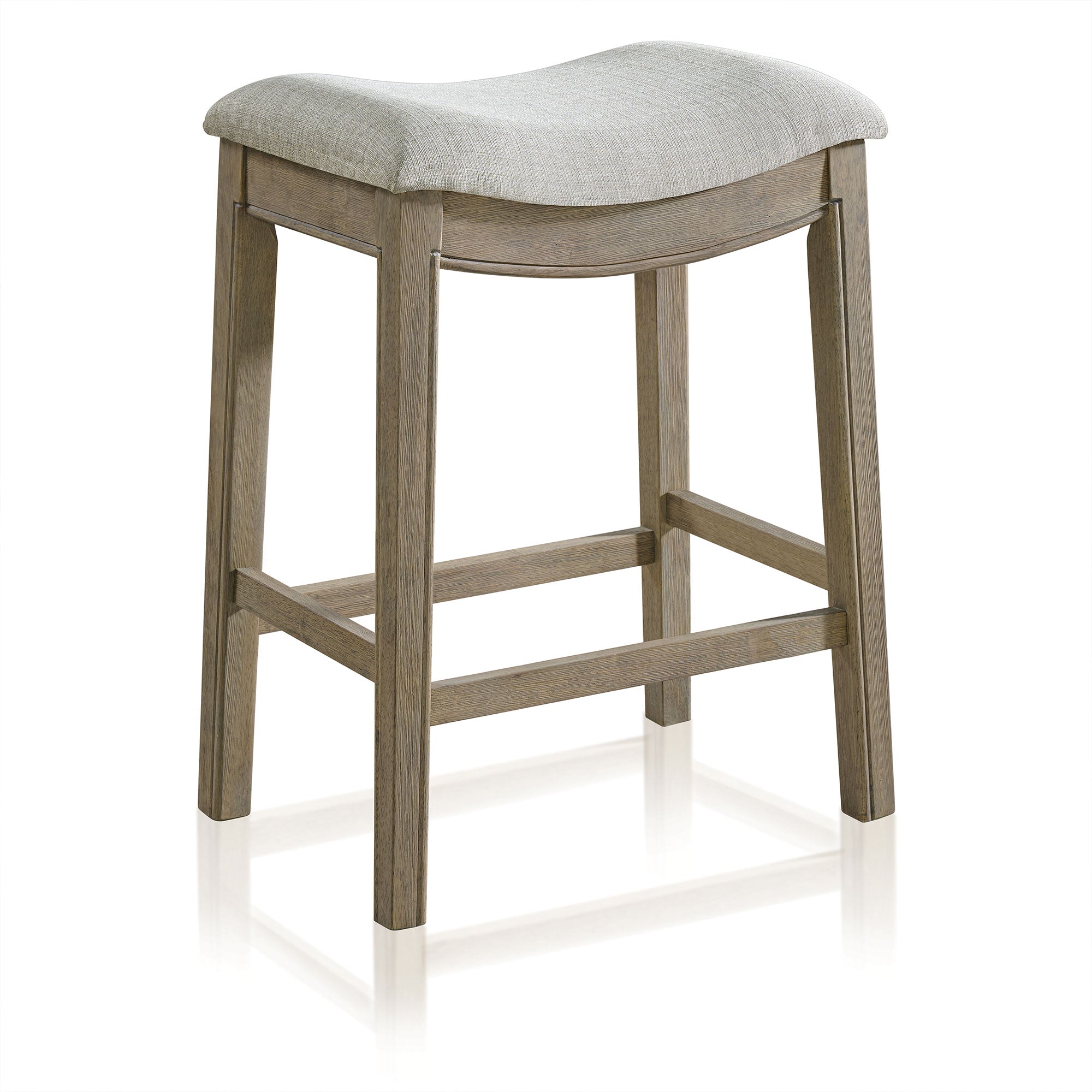 ROME + OAK Parker Backless Saddle Kitchen Counter Stool, Reclaimed Oak(Open Box) - VMInnovations