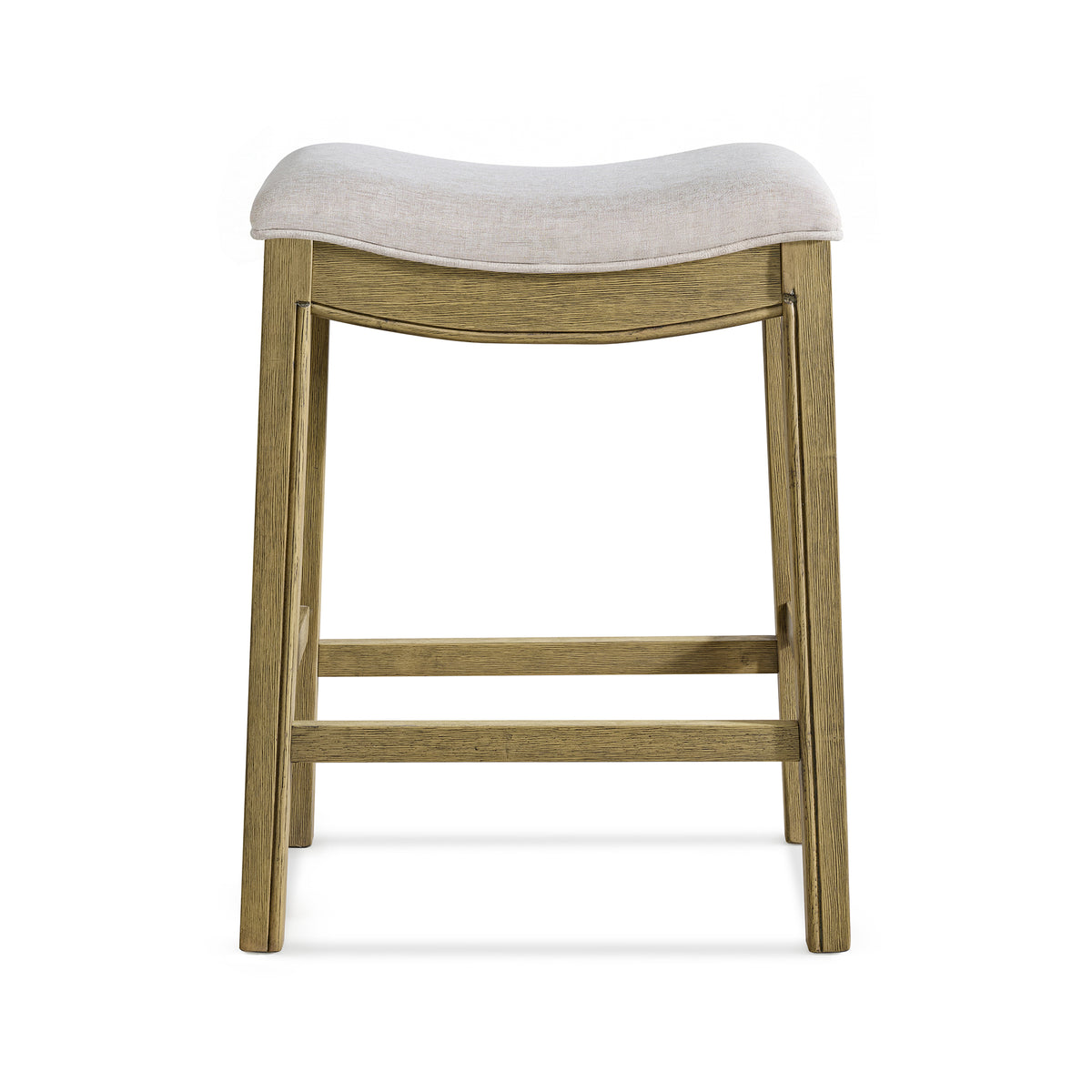 ROME + OAK Parker Backless Saddle Counter Stool, Natural, Cream Upholstery, 4 Pack