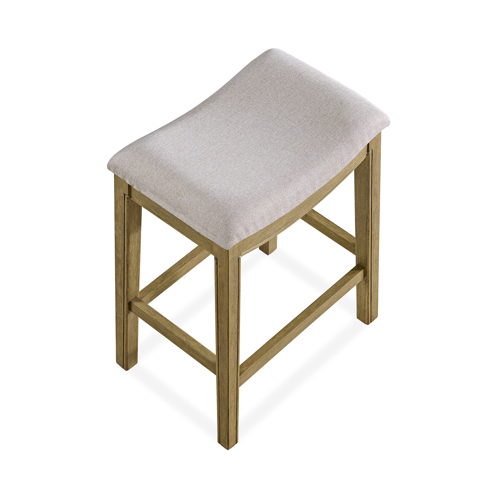 ROME + OAK Parker Backless Saddle Kitchen Counter Stool, Natural (Open Box) - VMInnovations