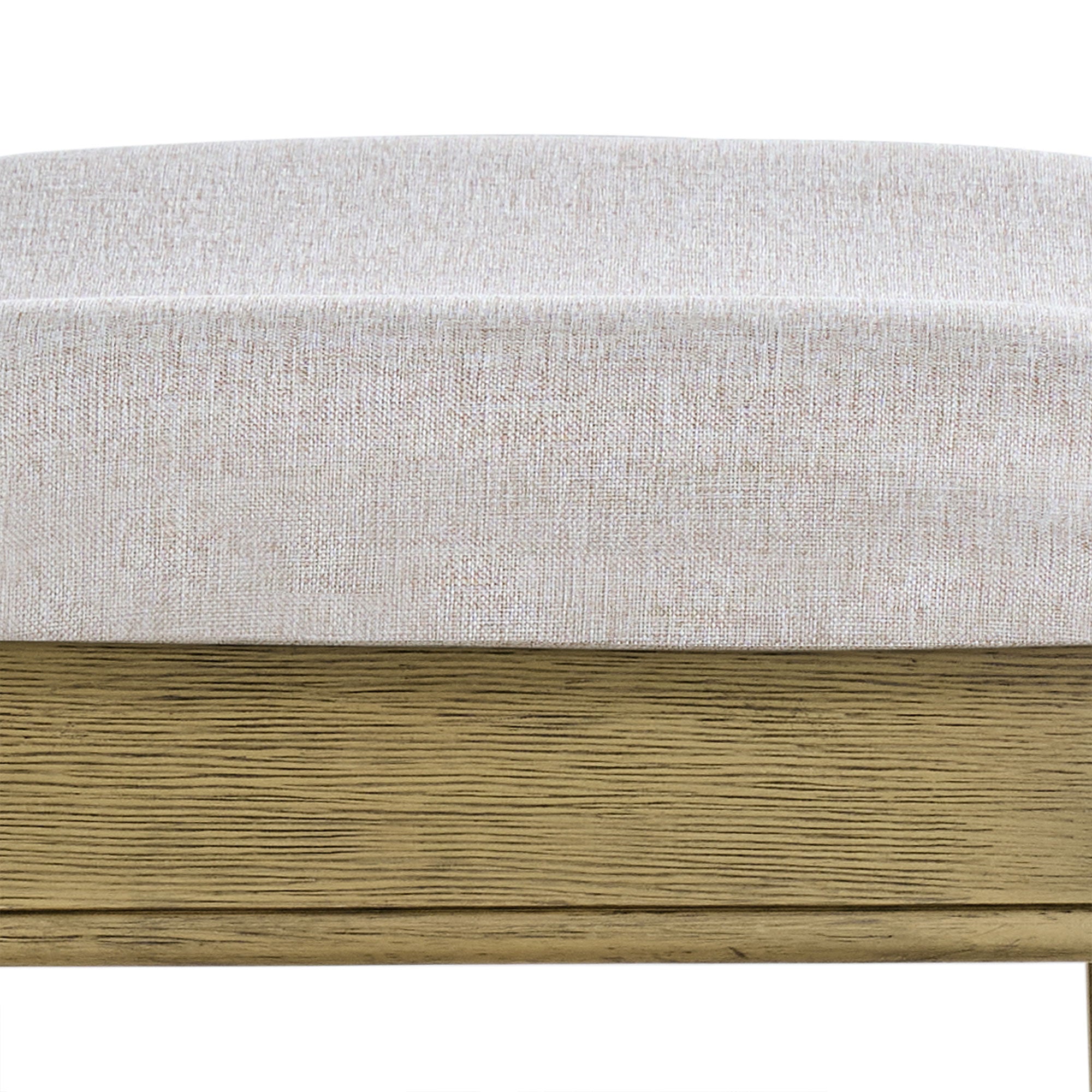 ROME + OAK Parker Backless Saddle Counter Stool, Natural, Cream Upholstery, 2 Pack