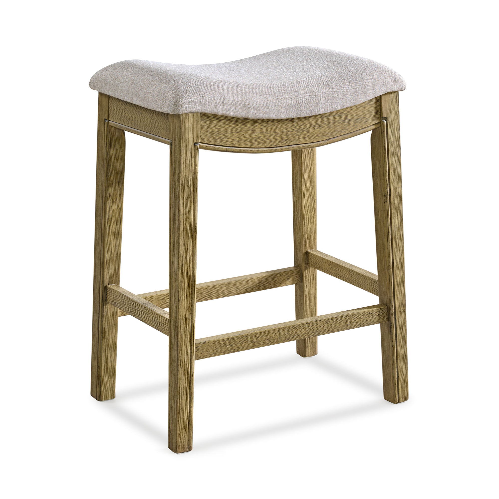 ROME + OAK Parker Backless Saddle Kitchen Counter Stool, Natural (Open Box) - VMInnovations