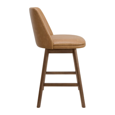 ROME + OAK Rowan 26" Swivel Counter Stool, Walnut Finish (For Parts)