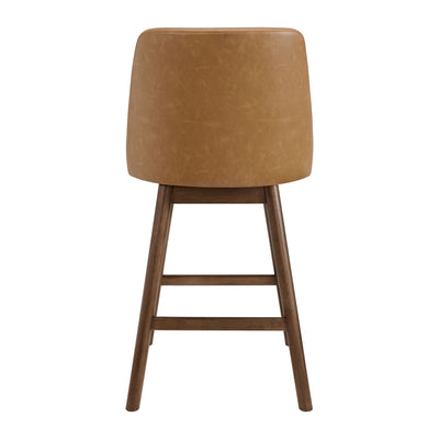 ROME + OAK Rowan 26" Swivel Counter Stool, Walnut Finish (For Parts)