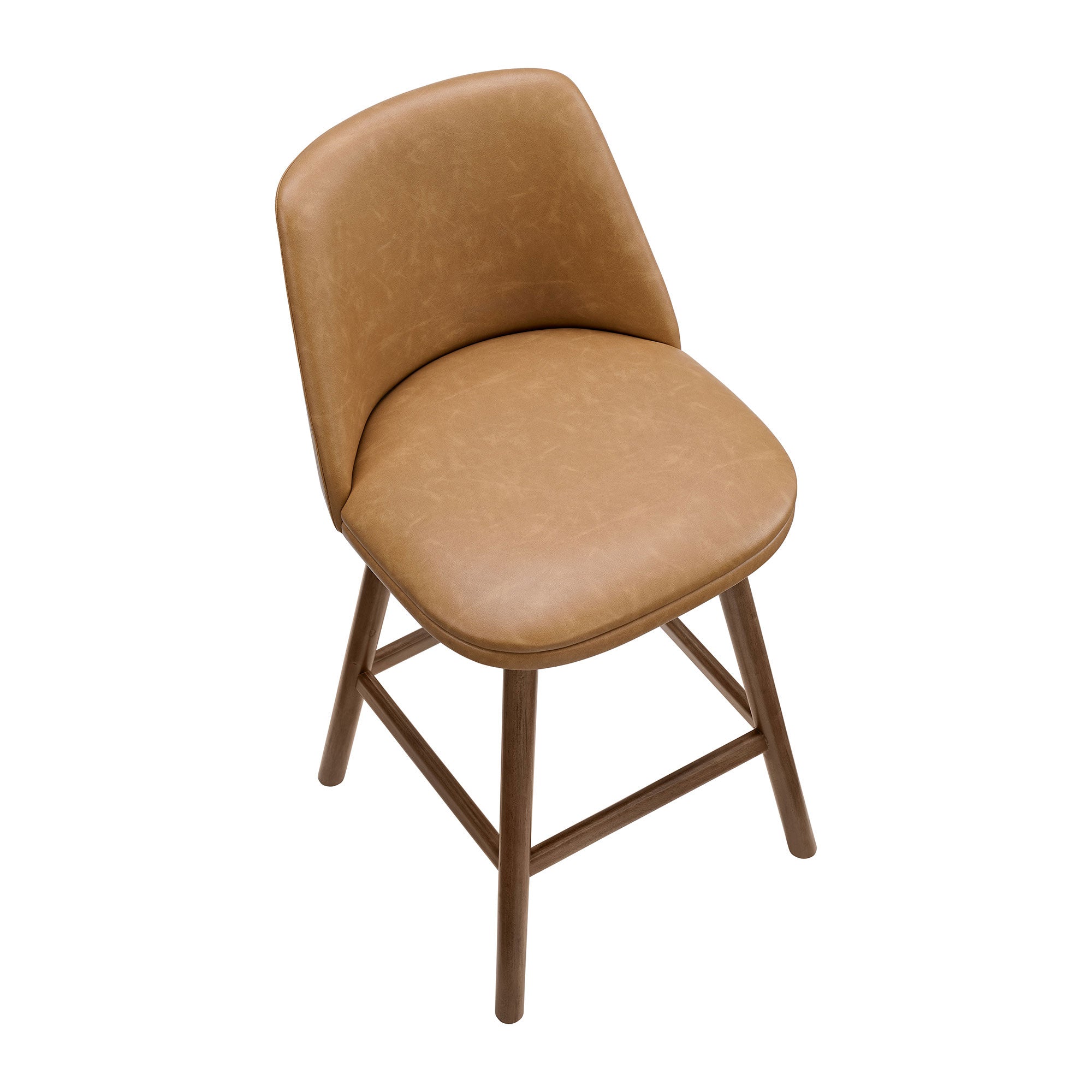 ROME + OAK Rowan 26" Swivel Counter Stool, Walnut Finish (For Parts)