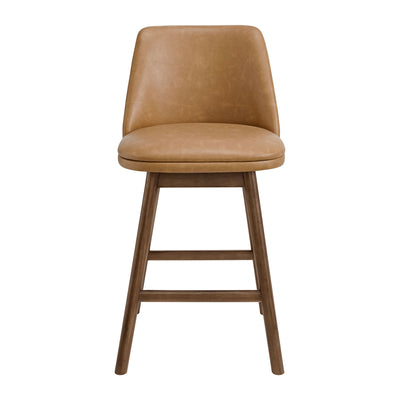 ROME + OAK Rowan 26" Swivel Counter Stool, Walnut Finish (For Parts)