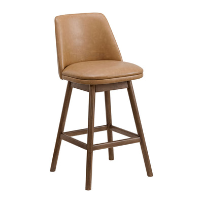 ROME + OAK Rowan 26" Swivel Counter Stool, Walnut Finish (For Parts)