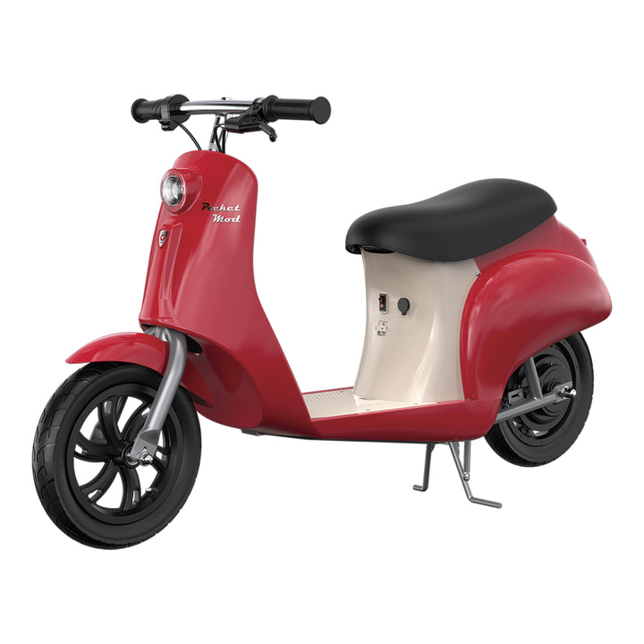 Razor Pocket Mod Miniature Euro-Style Electric Scooter for Ages 8+, Bistro - Red