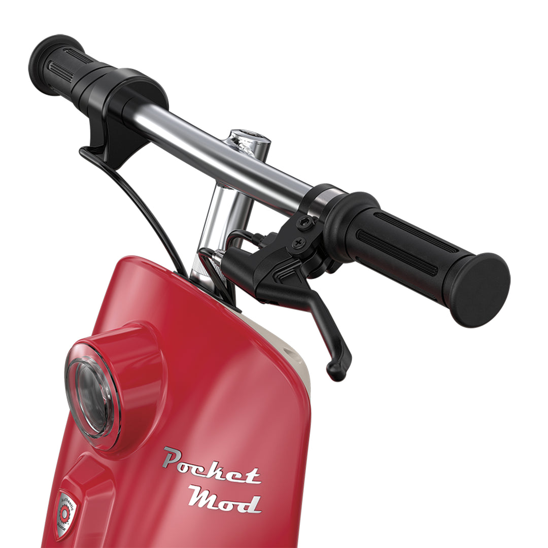 Razor Pocket Mod Miniature Euro-Style Electric Scooter for Ages 8+, Bistro - Red