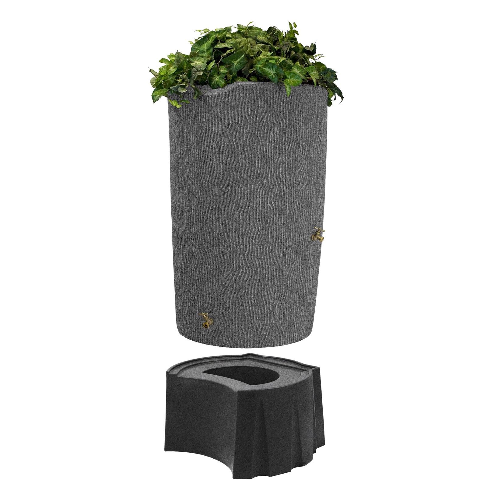 Good Ideas Impressions Bark Rain Saver Barrel, Rain Wizard Rain Barrel Stand - VMInnovations