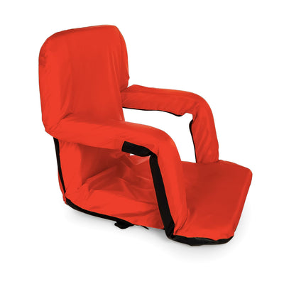 Camco 2 Pack Stadium Seat Foldable Padded Back Support Cushion , Armrests, Red