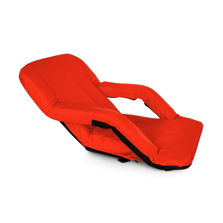 Camco 2 Pack Stadium Seat Foldable Padded Back Support Cushion , Armrests, Red