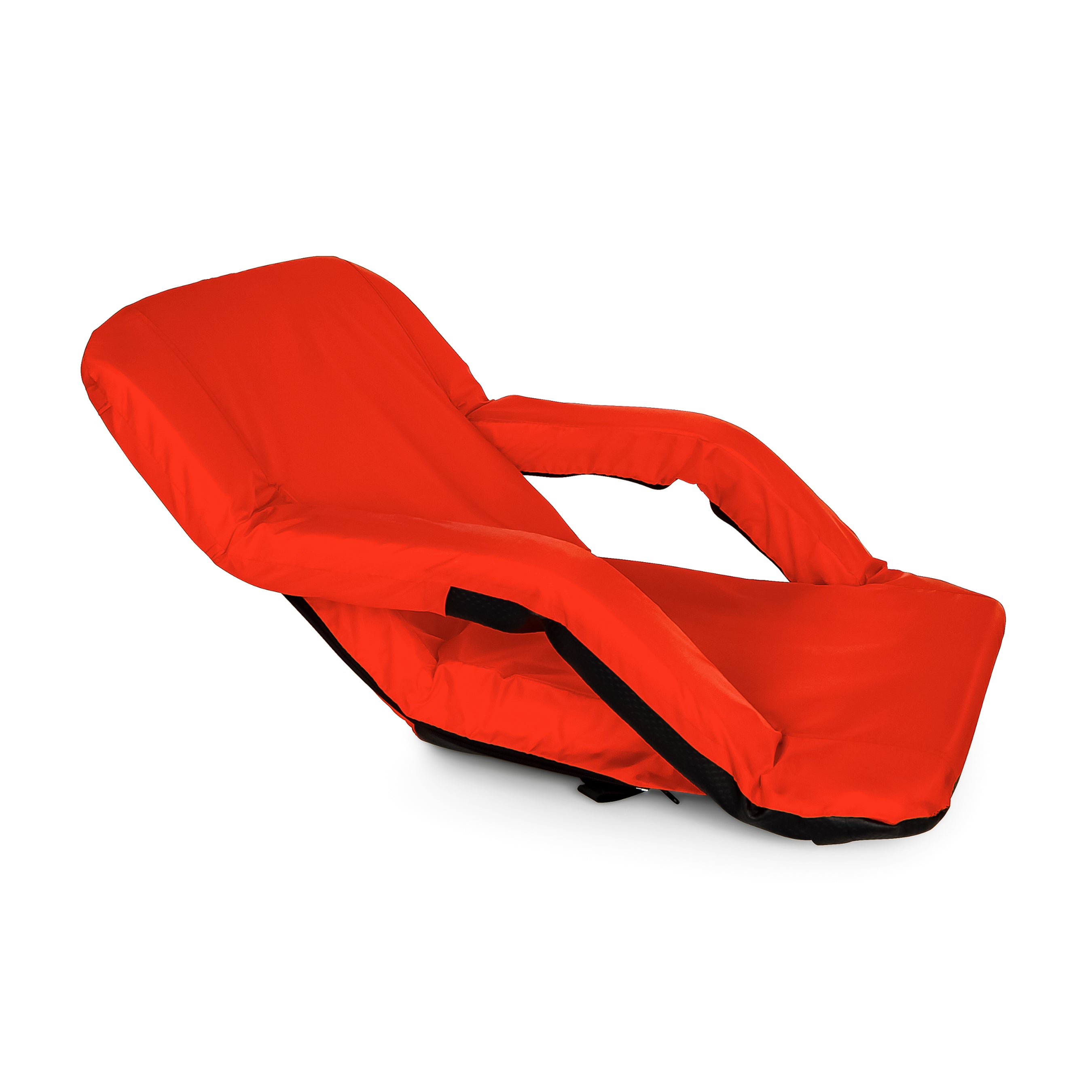 Camco Portable Stadium Seat Foldable Padded Cushion, Back Support, Armrests, Red - VMInnovations