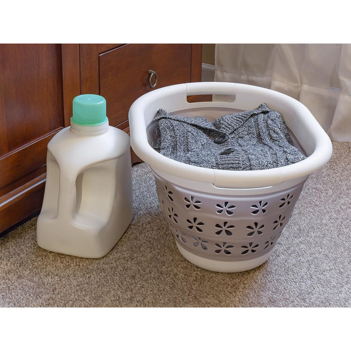 Camco SM Plastic Collapsible Laundry Basket Handles for Storage Taupe (Open Box) - VMInnovations