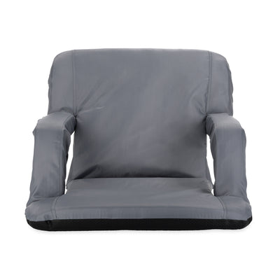 Camco Portable Stadium Seat Foldable Padded Cushion Back Support, Armrests, Grey - VMInnovations