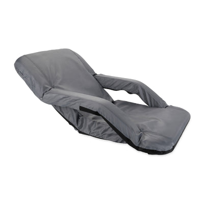 Camco Portable Stadium Seat Foldable Padded Cushion Back Support, Armrests, Grey - VMInnovations
