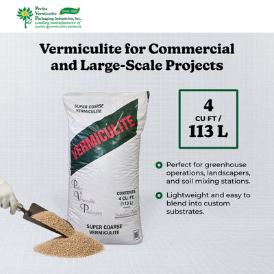 PVP Industries Super Coarse Vermiculite, Natural and Odorless Mix, 4 Cubic Feet - VMInnovations
