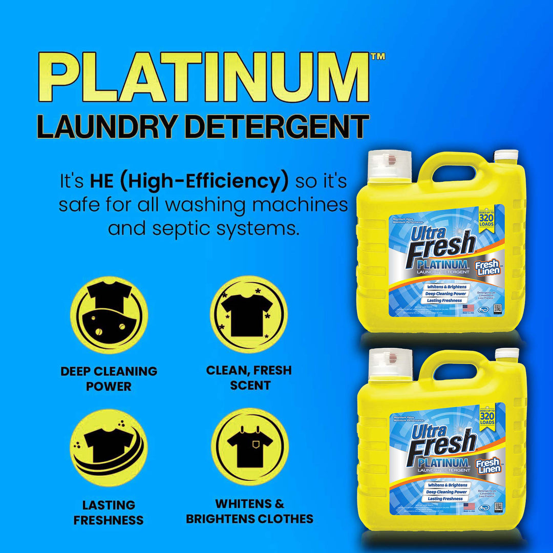 Ultra Fresh 2 Pack Platinum Liquid Laundry Detergent, 320 Loads, Fresh Linen