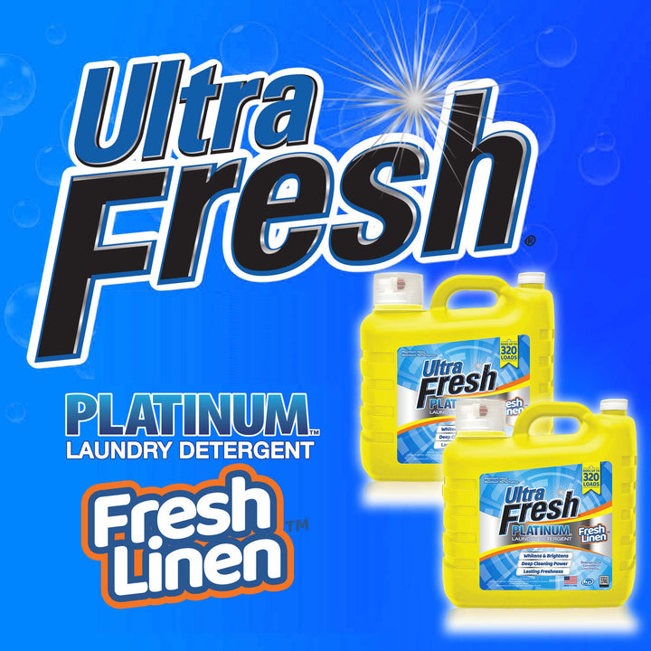 Ultra Fresh 2 Pack Platinum Liquid Laundry Detergent, 320 Loads, Fresh Linen