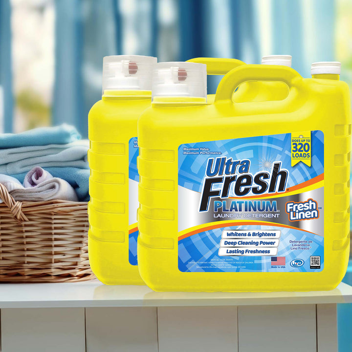 Ultra Fresh 2 Pack Platinum Liquid Laundry Detergent, 320 Loads, Fresh Linen