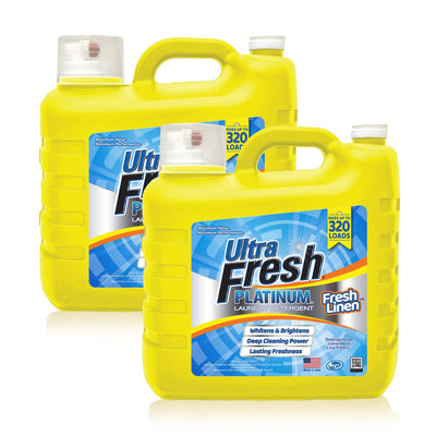 Ultra Fresh 2 Pack Platinum Liquid Laundry Detergent, 320 Loads, Fresh Linen - VMInnovations