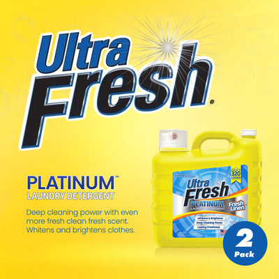 Ultra Fresh 2 Pack Platinum Liquid Laundry Detergent, 320 Loads, Fresh Linen - VMInnovations