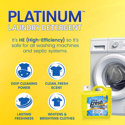 Ultra Fresh 2 Pack Platinum Liquid Laundry Detergent, 320 Loads, Fresh Linen - VMInnovations