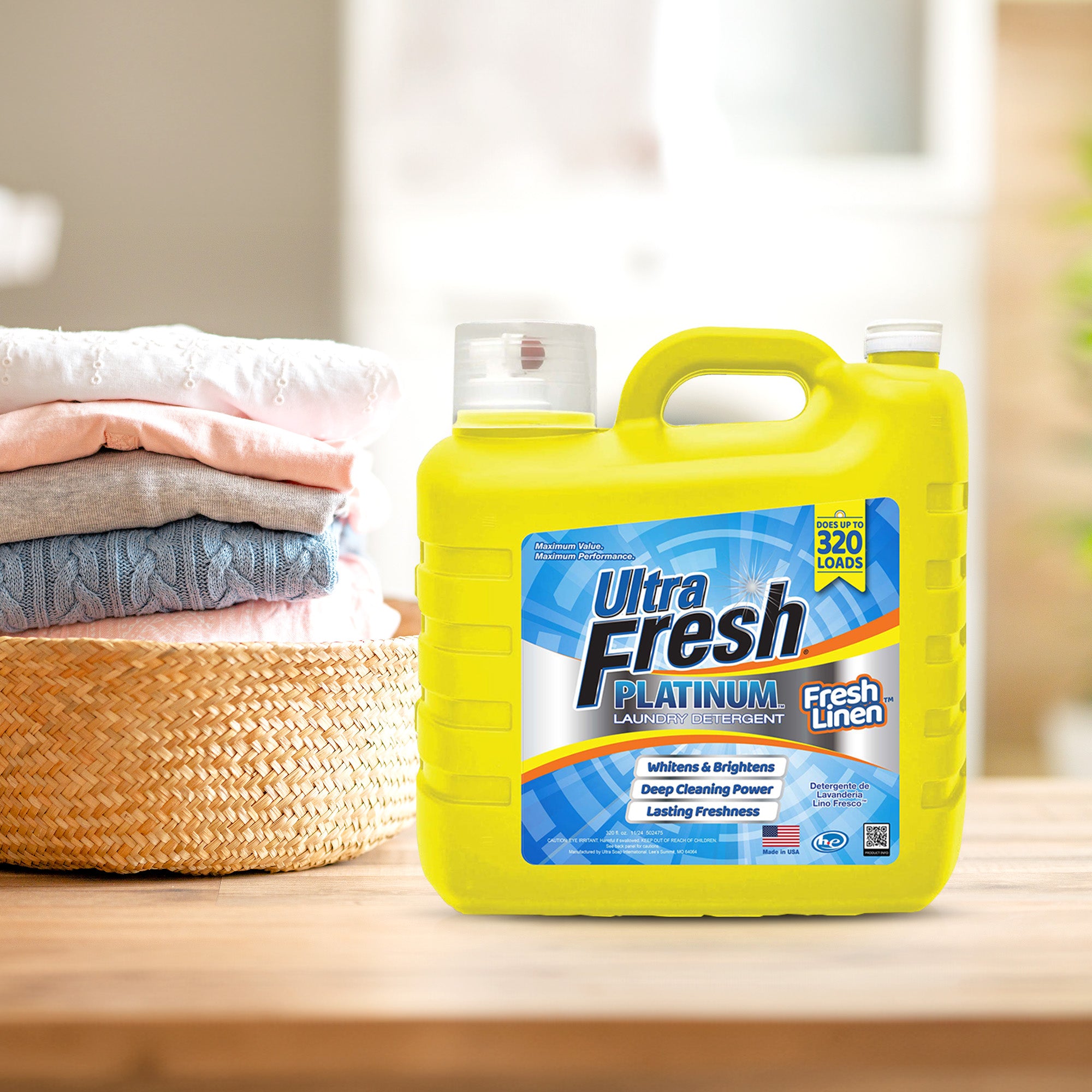 Ultra Fresh 2 Pack Platinum Liquid Laundry Detergent, 320 Loads, Fresh Linen - VMInnovations